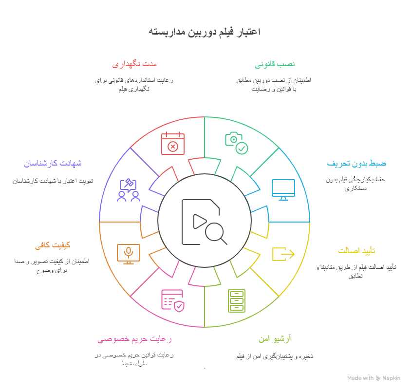 چه شرایطی باعث می‌شود فیلم دوربین مداربسته در دادگاه معتبر باشد؟